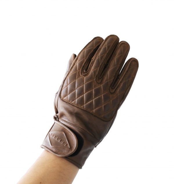 Liberta-Moto-Kiwi-Gloves-Brown-Front